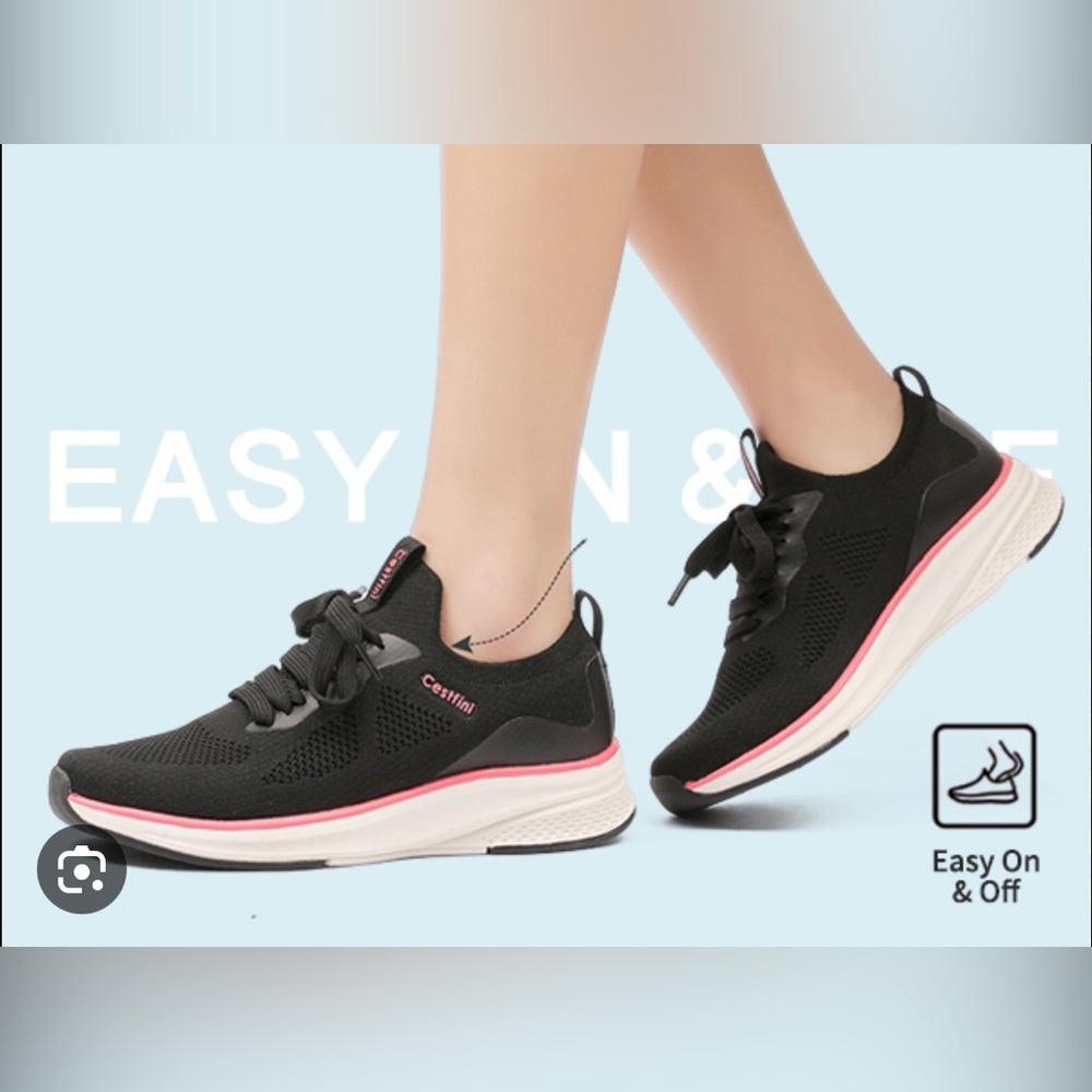 Cestfini Black Slip On Tennis Shoes